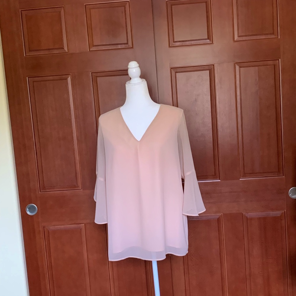 SOLD! Calvin Klein Pink Fluted Blouse - M